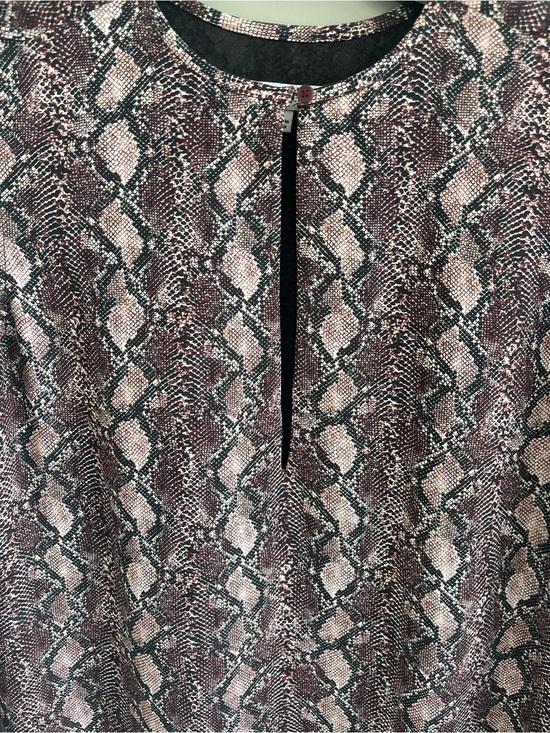 Equipment snake print dress Long-Sleeve Keyhole Shift Dress in Mauve xxs (2)